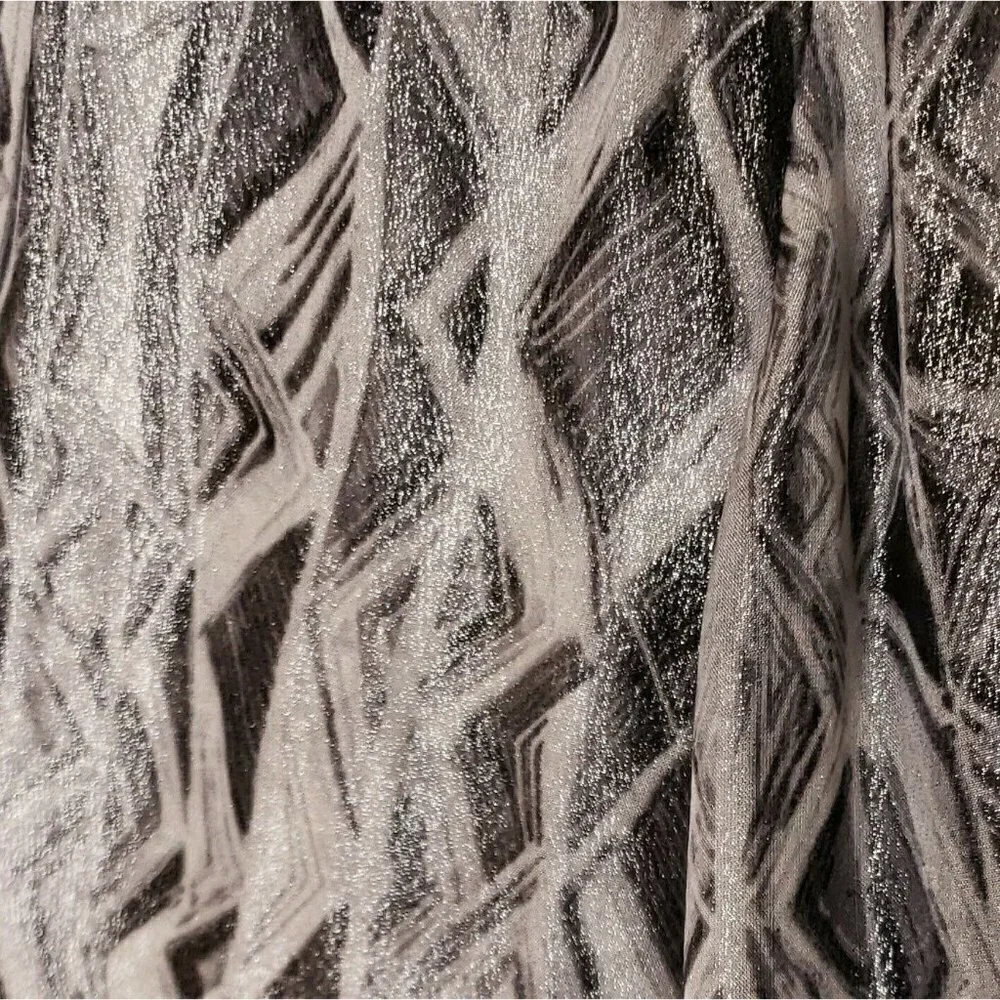 Chico's Womens Silver Shimmer Silk Semi Sheer Blouse Small - Picture 3 of 7